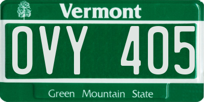 VT license plate OVY405