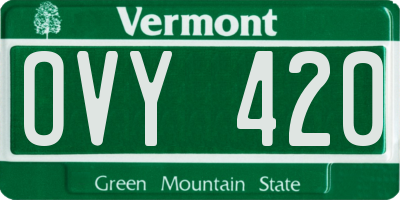 VT license plate OVY420