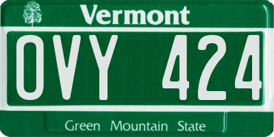 VT license plate OVY424