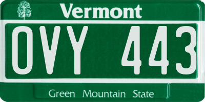 VT license plate OVY443