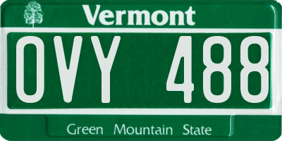 VT license plate OVY488