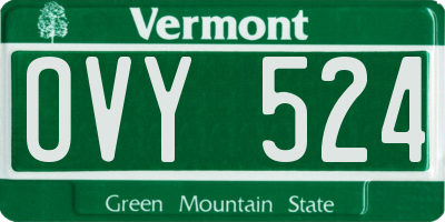 VT license plate OVY524