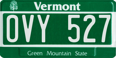 VT license plate OVY527