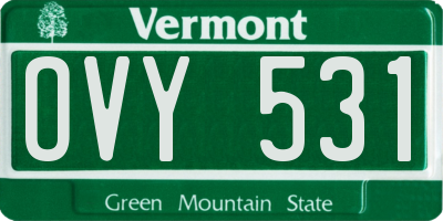 VT license plate OVY531