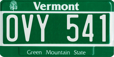 VT license plate OVY541