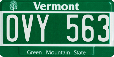 VT license plate OVY563