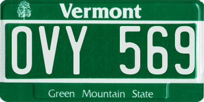 VT license plate OVY569
