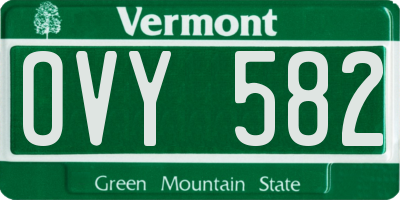 VT license plate OVY582