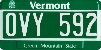 VT license plate OVY592