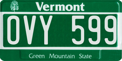 VT license plate OVY599