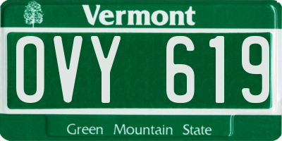 VT license plate OVY619