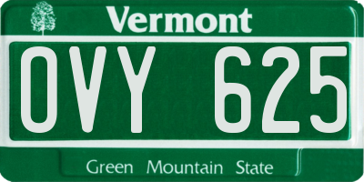 VT license plate OVY625