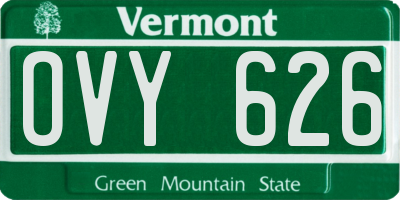 VT license plate OVY626