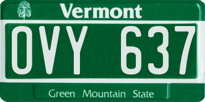 VT license plate OVY637