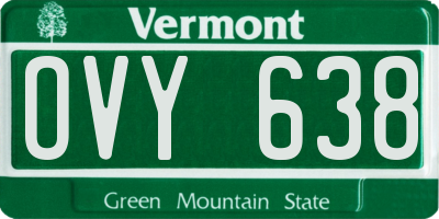 VT license plate OVY638