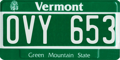 VT license plate OVY653