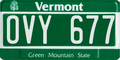 VT license plate OVY677