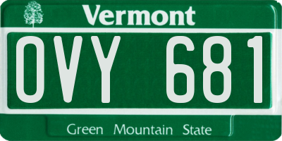 VT license plate OVY681
