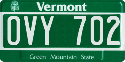 VT license plate OVY702