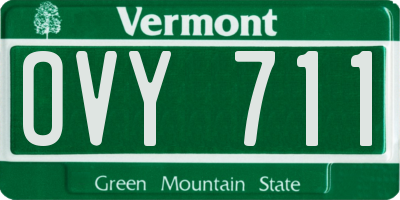 VT license plate OVY711