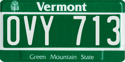 VT license plate OVY713
