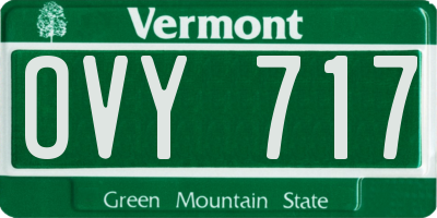 VT license plate OVY717