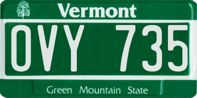 VT license plate OVY735