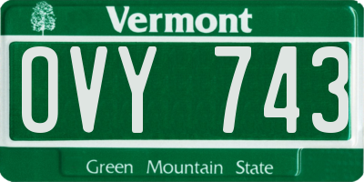 VT license plate OVY743