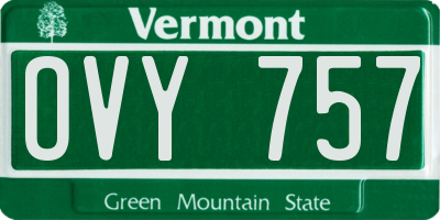 VT license plate OVY757