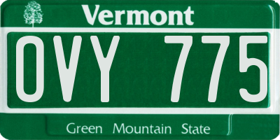 VT license plate OVY775