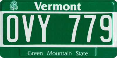 VT license plate OVY779