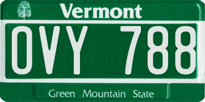 VT license plate OVY788