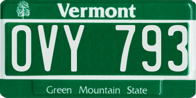 VT license plate OVY793