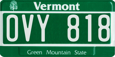 VT license plate OVY818