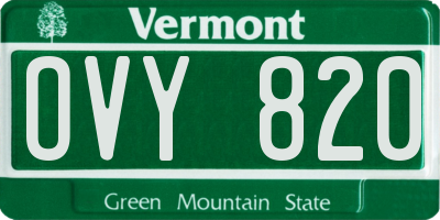 VT license plate OVY820