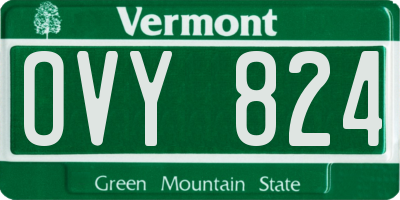 VT license plate OVY824