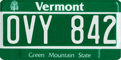 VT license plate OVY842