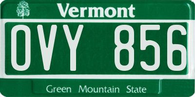 VT license plate OVY856