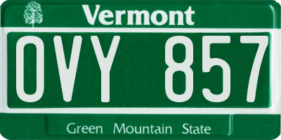 VT license plate OVY857