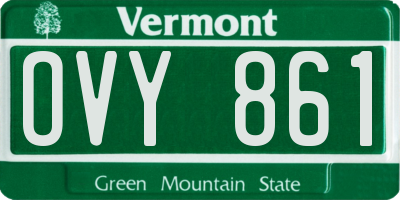 VT license plate OVY861