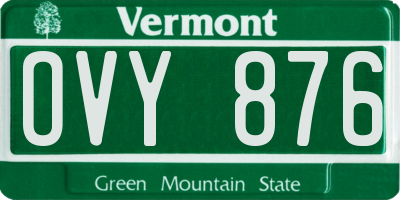 VT license plate OVY876