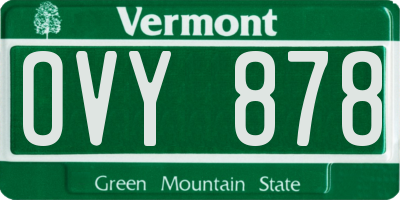 VT license plate OVY878