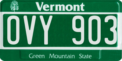 VT license plate OVY903