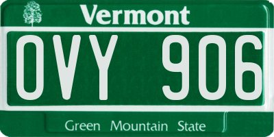 VT license plate OVY906