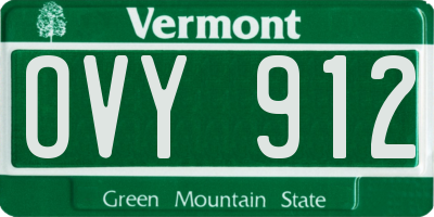 VT license plate OVY912