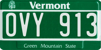VT license plate OVY913
