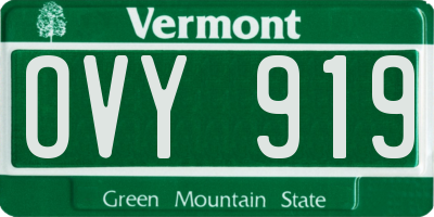 VT license plate OVY919