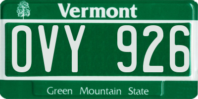 VT license plate OVY926