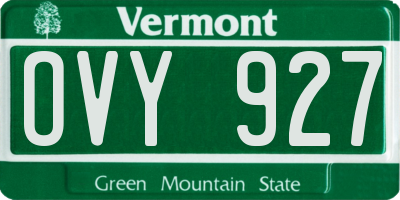 VT license plate OVY927