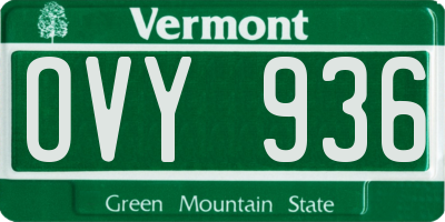 VT license plate OVY936